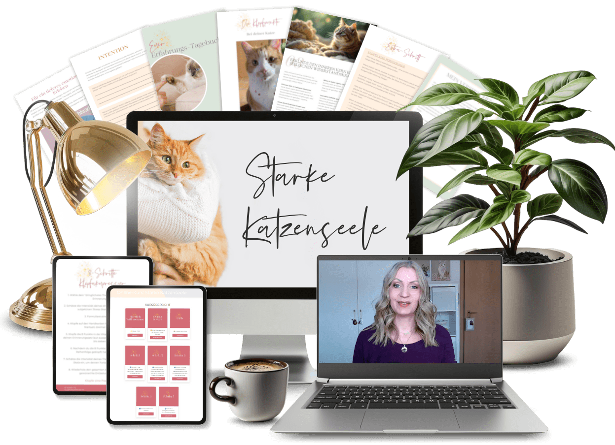 Mockup mit Inhalten vom Onlinekurs Starke Katzenseele